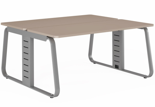 Двойной стол прямой (углы прямые) Валетта, цвет серый камень