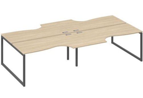 Рабочая станция эргономичная (4х160) Мира Одри, цвет дуб скандинавский + антрацит