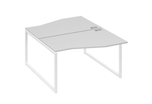 Рабочая станция эргономичная (2х140) Мира Одри, цвет серый + белый