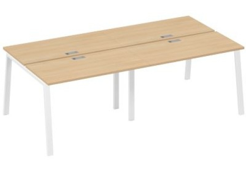Рабочая станция 4х120 Мира Трио, цвет натуральный дуб + белый