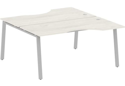 Стол на 2 рабочих места эргономичный, цвет дуб новара