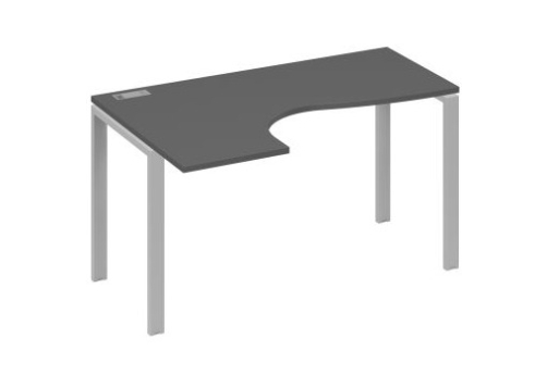 Стол эргономичный левый Мира Нумо, цвет антрацит премиум + серый