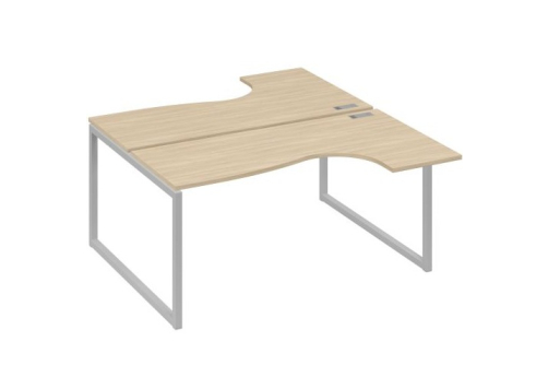 Рабочая станция эргономичная (2х160) Мира Одри, цвет дуб скандинавский + серый