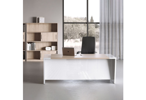 Стол письменный 180 панель - глянец Виенсо, цвет вяз + белый