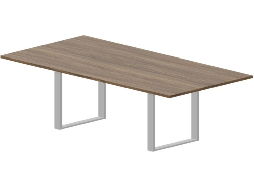 Стол для переговоров Бронкс Конференц, цвет орех + алюминий