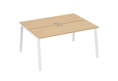 Рабочая станция 2х160 Мира Трио, цвет натуральный дуб + белый