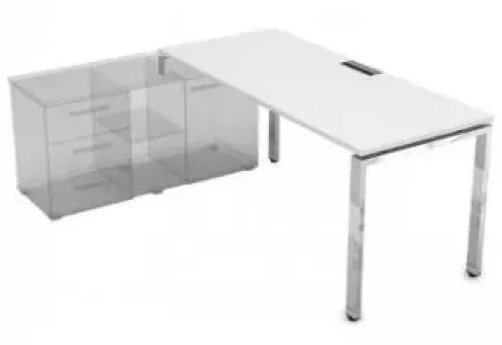 Стол прямой левый, 1800х800х750 мм, цвет белый премиум