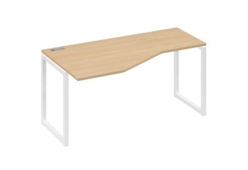 Стол эргономичный левый Мира Одри, цвет натуральный дуб + белый