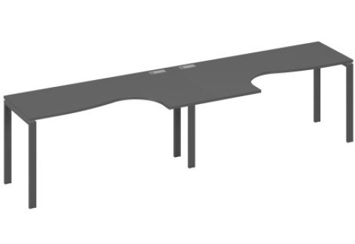 Рабочая станция эргономичная (2х160) Мира Нумо, цвет антрацит премиум + антрацит