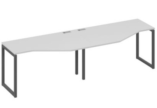 Рабочая станция эргономичная (2х140) Мира Одри, цвет серый + антрацит