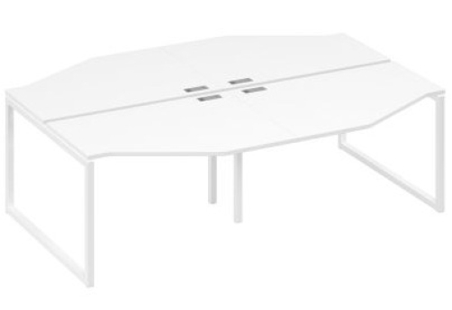 Рабочая станция эргономичная (4х120) Мира Одри, цвет белый премиум + белый
