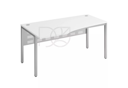 Стол эргономичный (экран - металл) левый, цвет белый