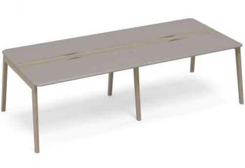 Стол для переговоров с кабель-каналом Види Вуд, цвет вяз + мокко