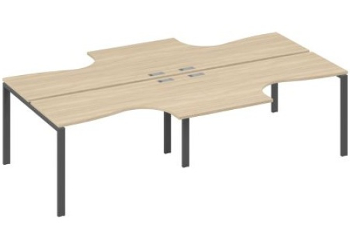 Рабочая станция эргономичная (4х140) Мира Нумо, цвет дуб скандинавский + антрацит