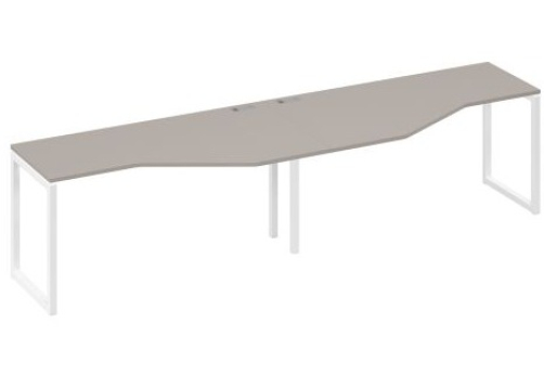 Рабочая станция эргономичная (2х160) Мира Одри, цвет мокко премиум + белый