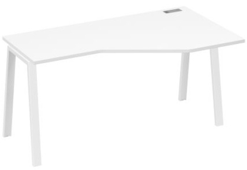 Стол эргономичный правый Мира Трио, цвет белый премиум + белый