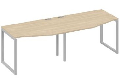 Рабочая станция эргономичная (2х120) Мира Одри, цвет дуб скандинавский + серый