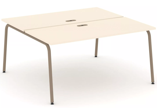 Рабочая станция на 2 места (с лючками), цвет сатин