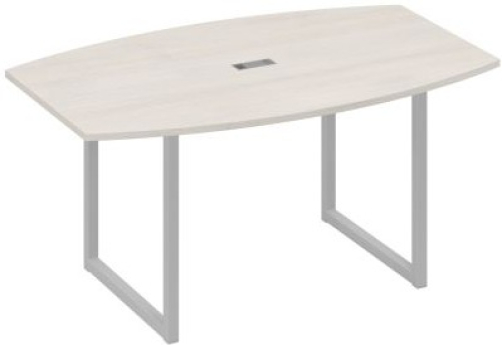Стол для переговоров фигурный Мира Одри, цвет дуб шамони + серый