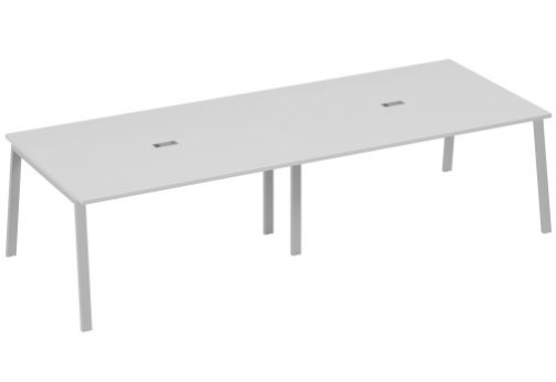 Стол для переговоров Мира Трио, цвет серый + серый