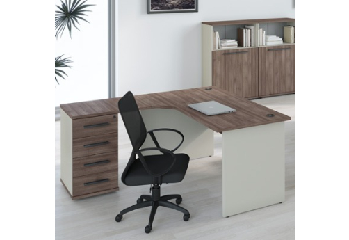 Стол эргономичный левый, цвет шамони темный