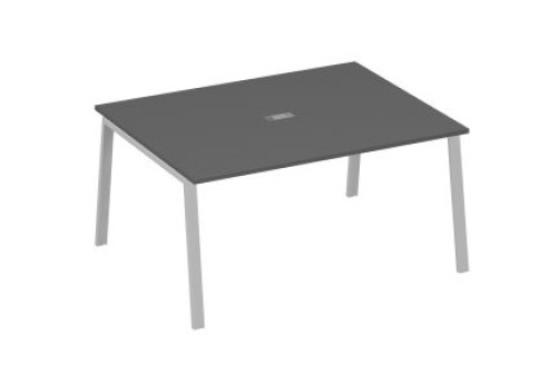 Стол для переговоров Мира Трио, цвет антрацит премиум + серый