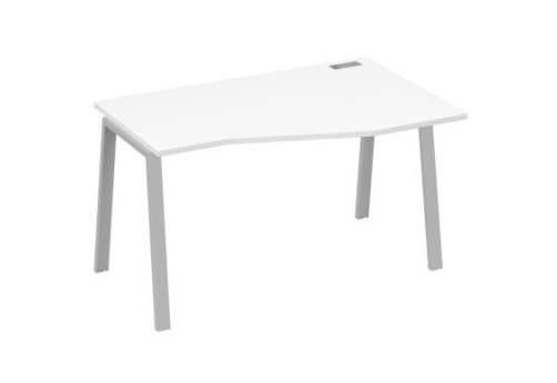 Стол эргономичный правый 140 Мира Трио, цвет белый премиум + серый