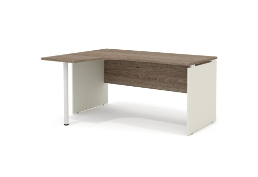 Стол рабочий эргономичный с опорой (левый) Некста, цвет дуб + беж