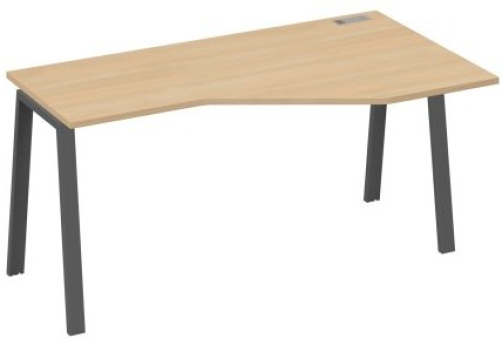 Стол эргономичный правый Мира Трио, цвет натуральный дуб + антрацит