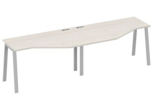 Рабочая станция эргономичная 2х140 Мира Трио, цвет дуб шамони + серый