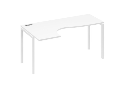 Стол эргономичный левый Классика Мира Лофт, цвет белый премиум + белый