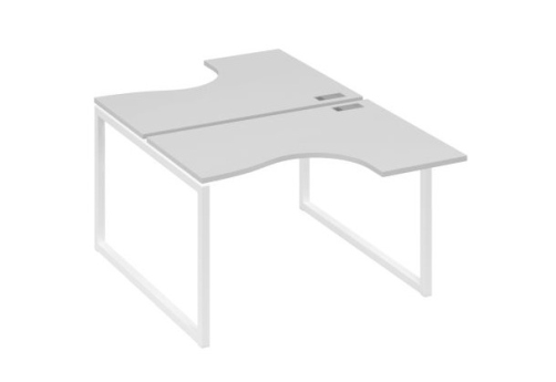 Рабочая станция эргономичная (2х120) Мира Одри, цвет серый + белый