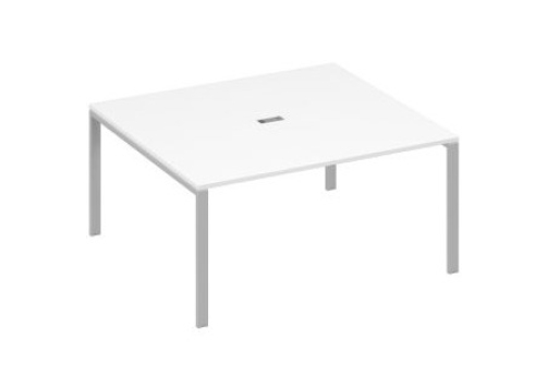 Стол для переговоров прямоугольный Мира Нумо, цвет белый премиум + серый