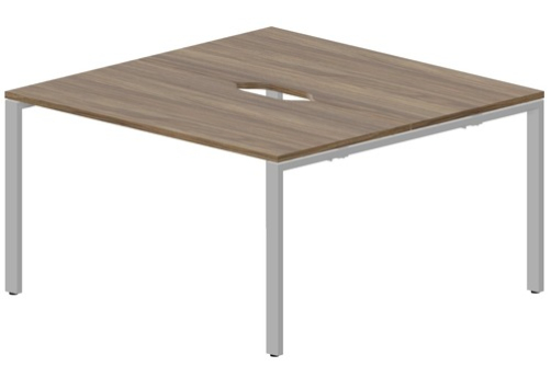 Стол составной на 2 рабочих места с вырезами Киви, цвет орех