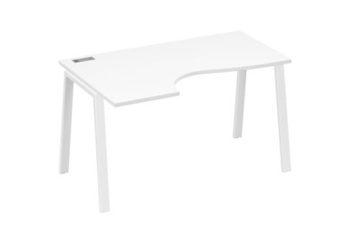 Стол эргономичный левый 140 Мира Трио, цвет белый премиум + белый