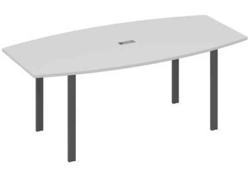 Стол для переговоров фигурный Мира Нумо, цвет серый + антрацит
