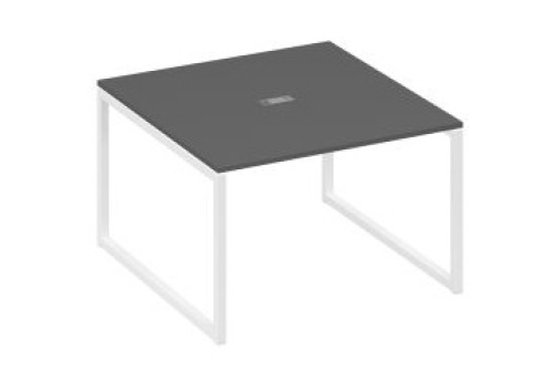 Стол для переговоров квадратный Мира Одри, цвет антрацит премиум + белый