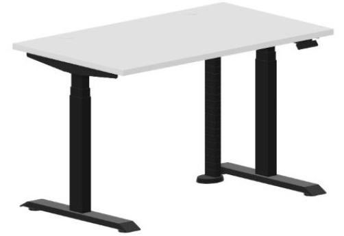 Стол регулируемой высоты (2 заглушки) Бенет, цвет белый + черный