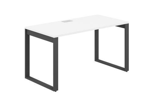 Стол рабочий с лючком Фламинго, цвет белый + антрацит