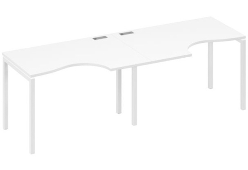 Рабочая станция эргономичная 2х120 Классика Мира Лофт, цвет белый премиум + белый