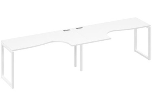 Рабочая станция эргономичная (2х160) Мира Одри, цвет белый премиум + белый