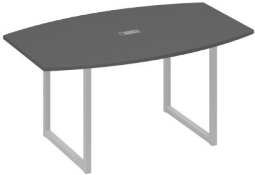 Стол для переговоров фигурный Мира Одри, цвет антрацит премиум + серый