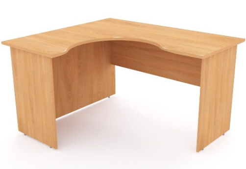 Стол рабочий криволинейный левый, цвет бук