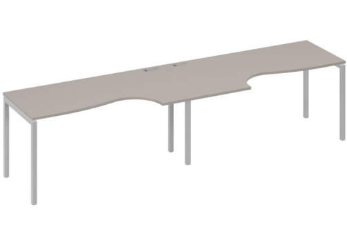 Рабочая станция эргономичная 2х160 Классика Мира Лофт, цвет мокко премиум + серый