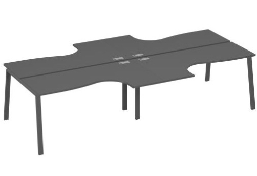 Рабочая станция эргономичная 4х160 Мира Трио, цвет антрацит премиум + антрацит