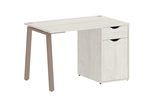 Стол письменный с тумбой, цвет дуб наварра + мокко