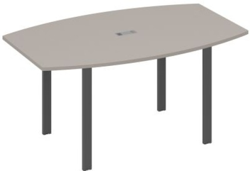 Стол для переговоров фигурный Мира Нумо, цвет мокко премиум + антрацит