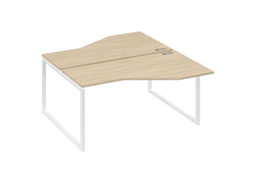 Рабочая станция эргономичная (2х160) Мира Одри, цвет дуб скандинавский + белый