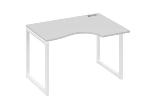 Стол эргономичный правый Мира Одри, цвет серый + белый