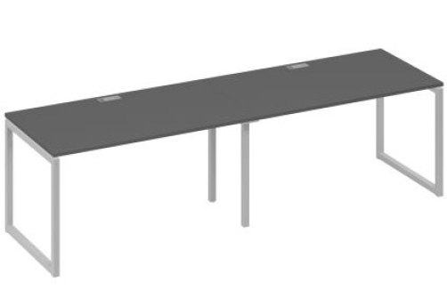 Рабочая станция (2х140) Мира Одри, цвет антрацит премиум + серый